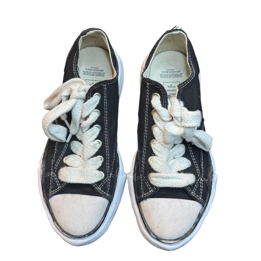 Maison Mihara Yasuhiro Shoes Mens Size 8 Black Canvas Low Top Sneakers AD1FW702